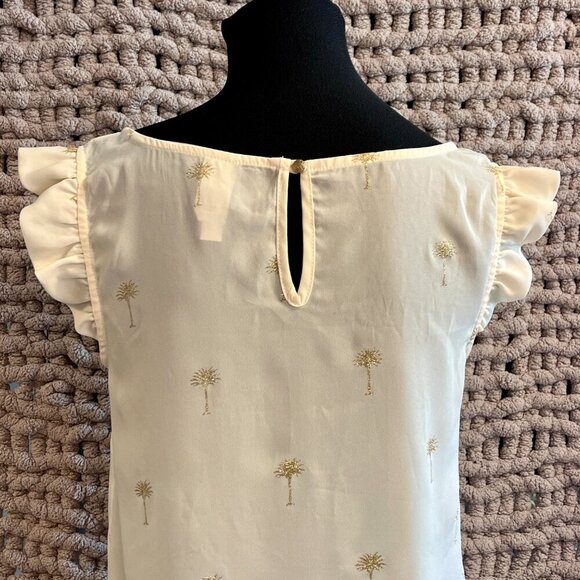 WESTMOON Cream Cap Sleeve Blouse Size Medium - Picture 7 of 11